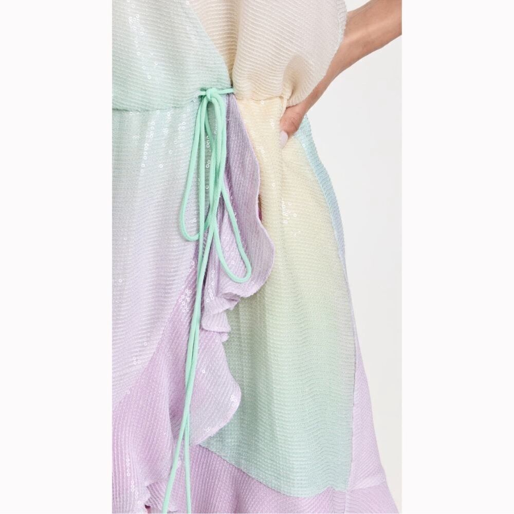 NWT Rococo Sand Pax Wrap Mini Dress in Unicorn Tricolor Large Revolve - Picture 5 of 16